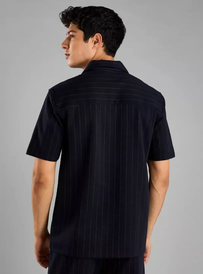 Striped Resort Collar Shirt-2