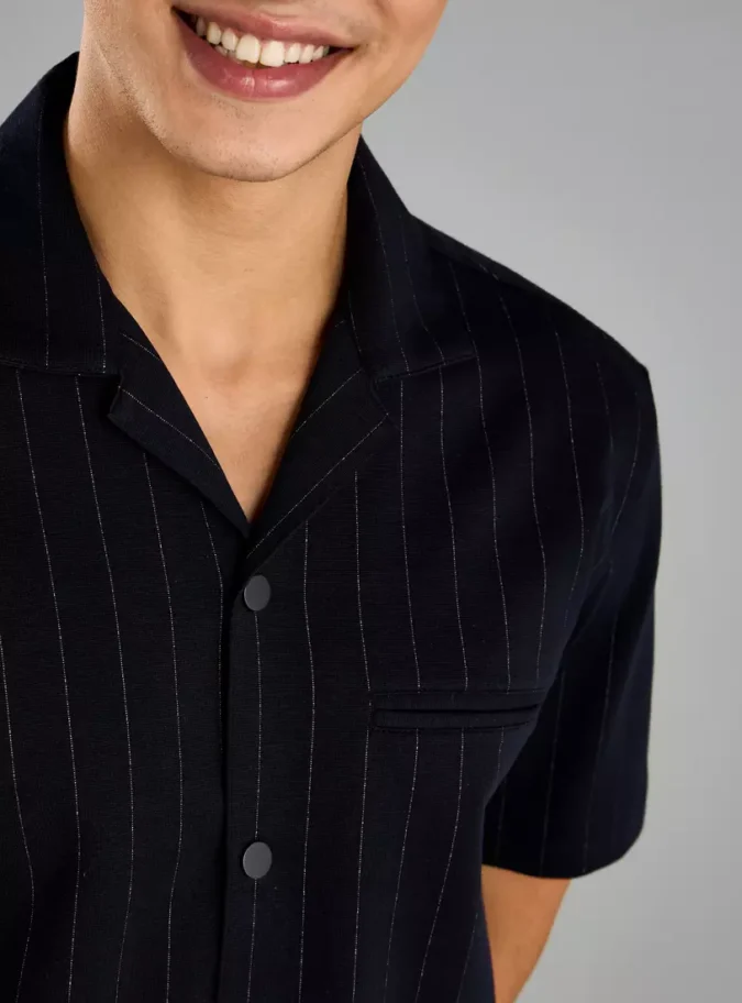 Striped Resort Collar Shirt-3