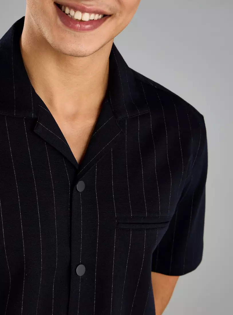 Striped Resort Collar Shirt-3