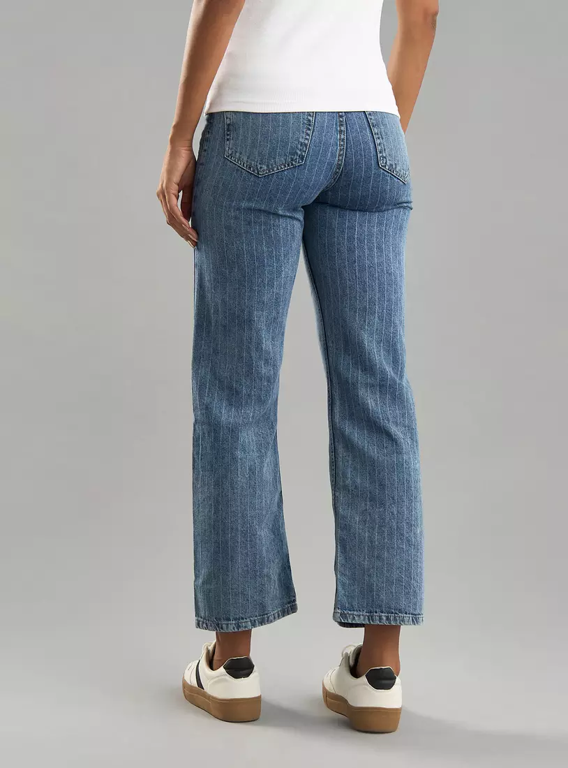 Striped Straight Fit Jeans-2