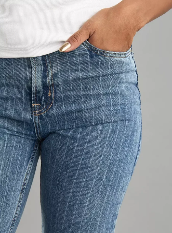 Striped Straight Fit Jeans-3