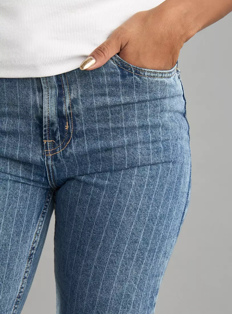 Striped Straight Fit Jeans-3