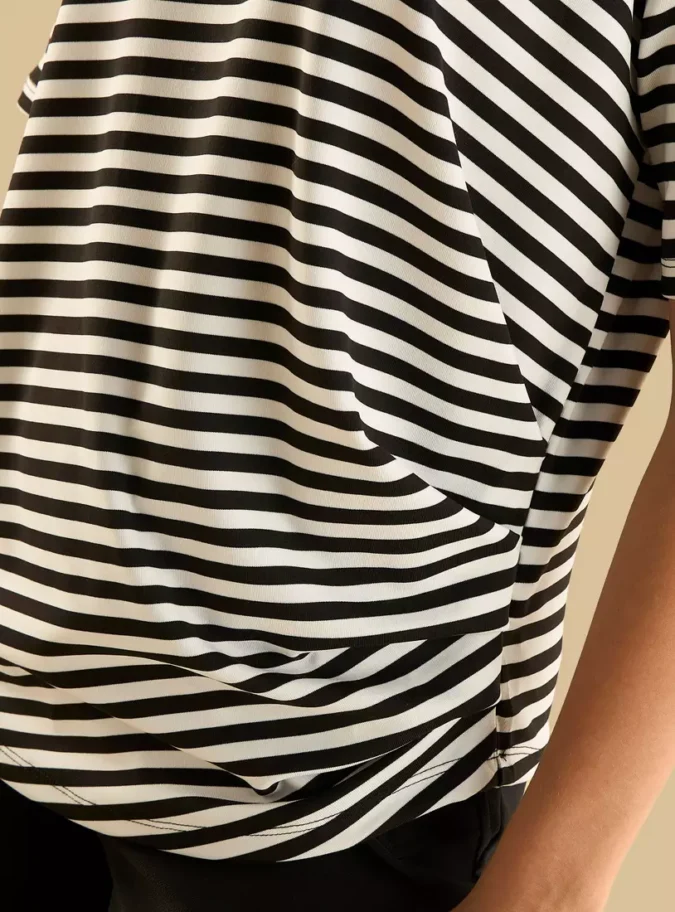 Striped T-shirt with Ruched Detail3