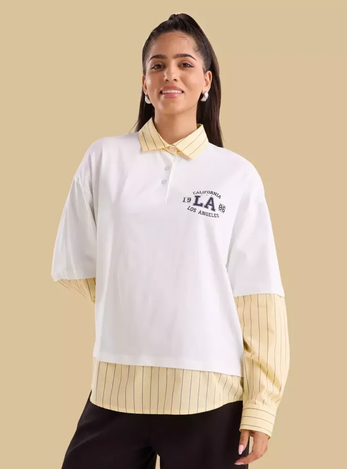 Striped Twofer T-shirt-1