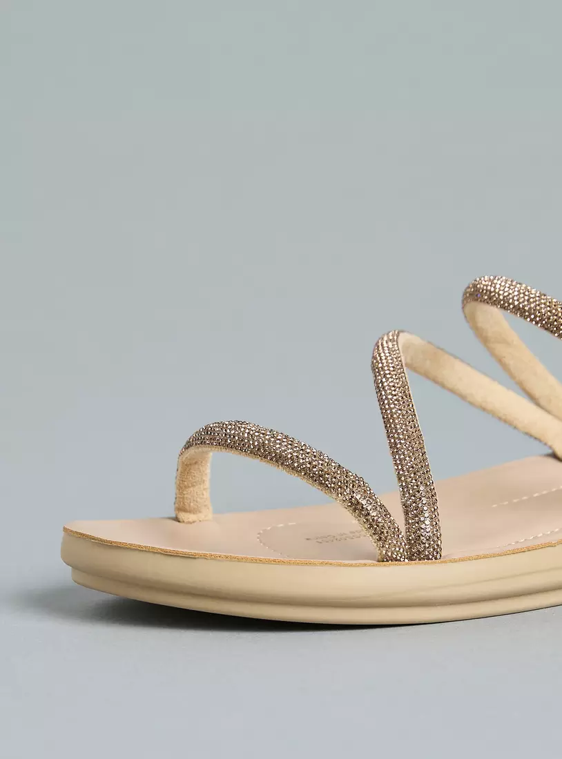 Studded Slip-On Strap Sandals-3