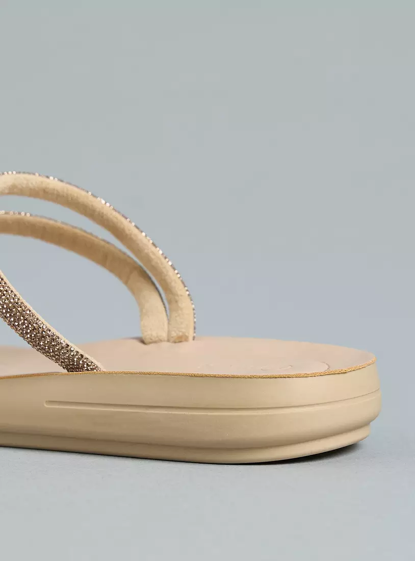 Studded Slip-On Strap Sandals-4