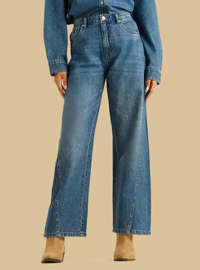 Studded Straight Fit Jeans-1