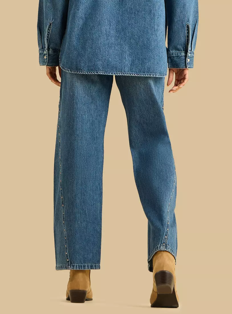 Studded Straight Fit Jeans-2