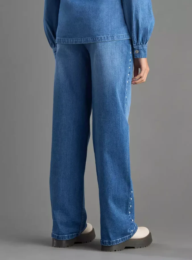 Studded Wide Leg Jeans-2