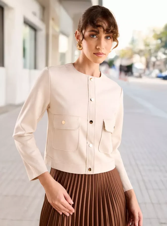 Suede Cropped Jacket-1