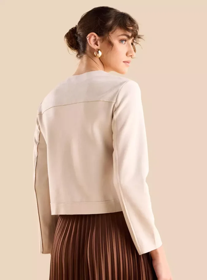 Suede Cropped Jacket-2