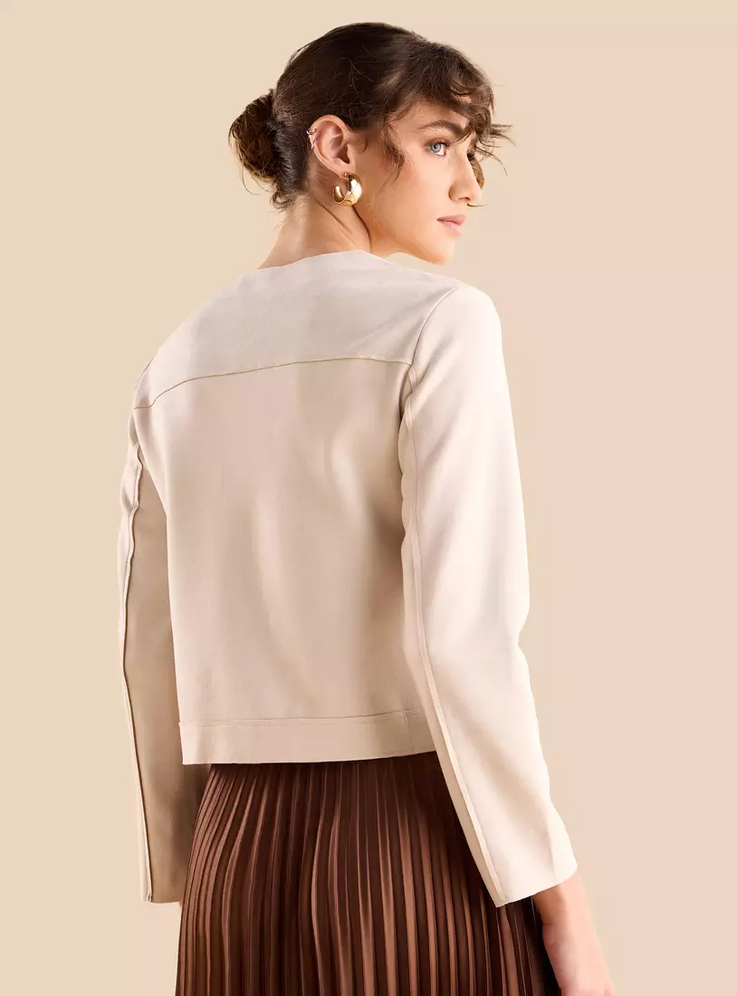 Suede Cropped Jacket-2