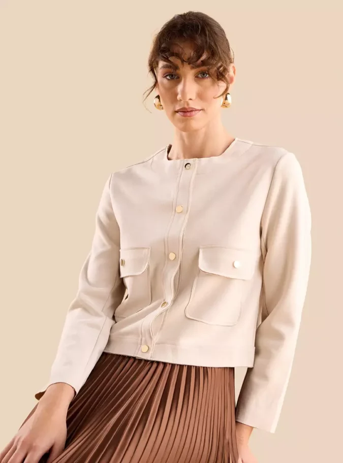 Suede Cropped Jacket-4