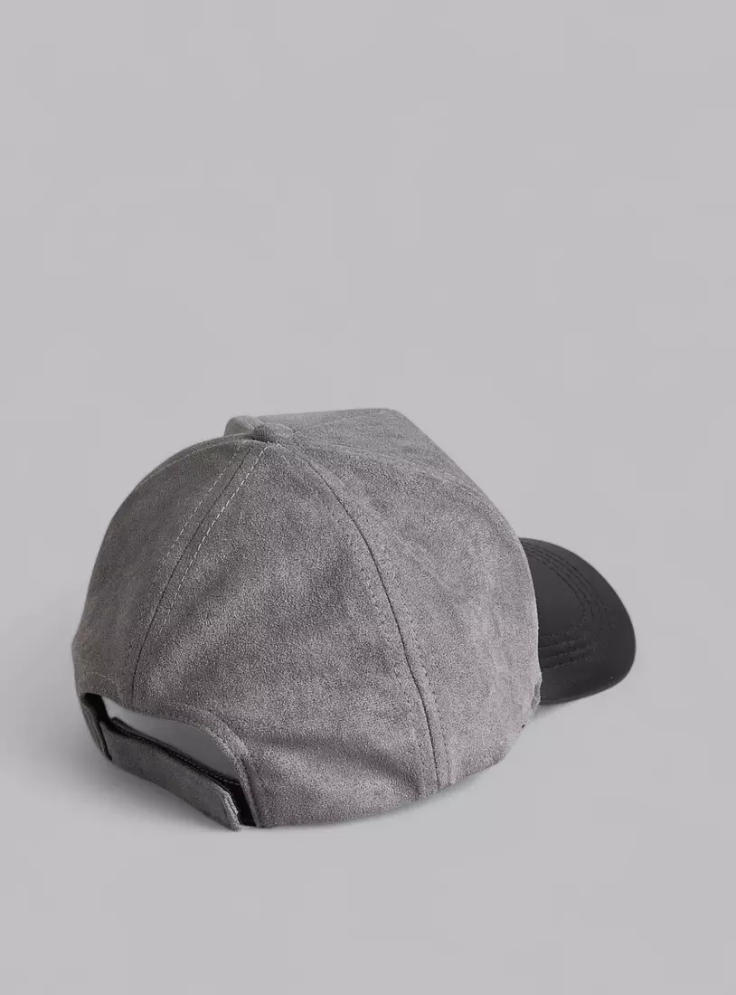 Textured Cap with Hook and Loop Strap Closure-2