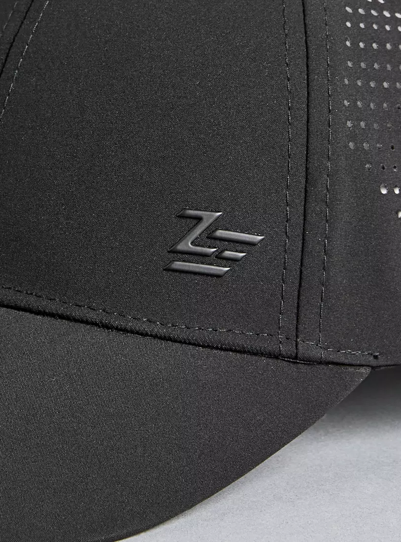 Textured Cap with Hook and Loop Strap Closure-3