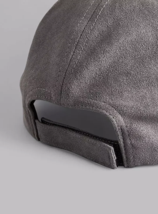 Textured Cap with Hook and Loop Strap Closure-4