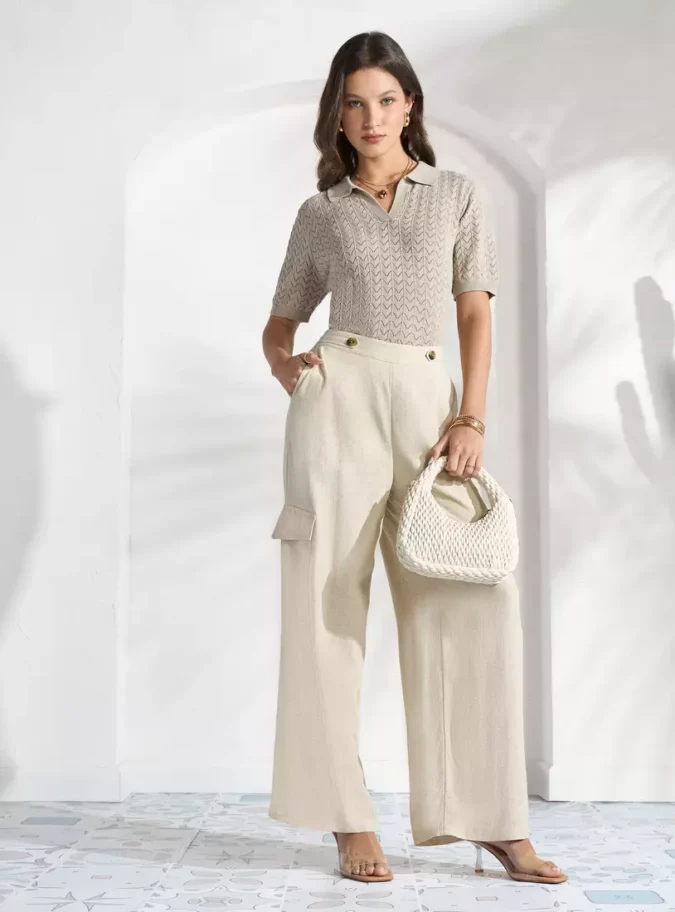 Textured Collared Polo Top-4