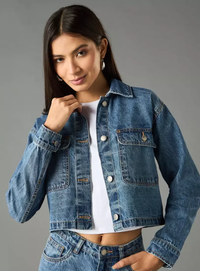 Textured Denim Jacket-1