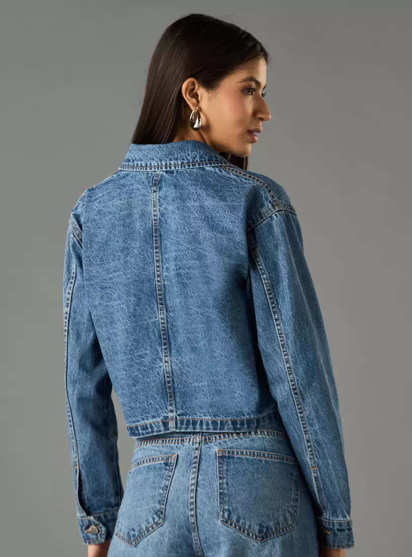 Textured Denim Jacket-2