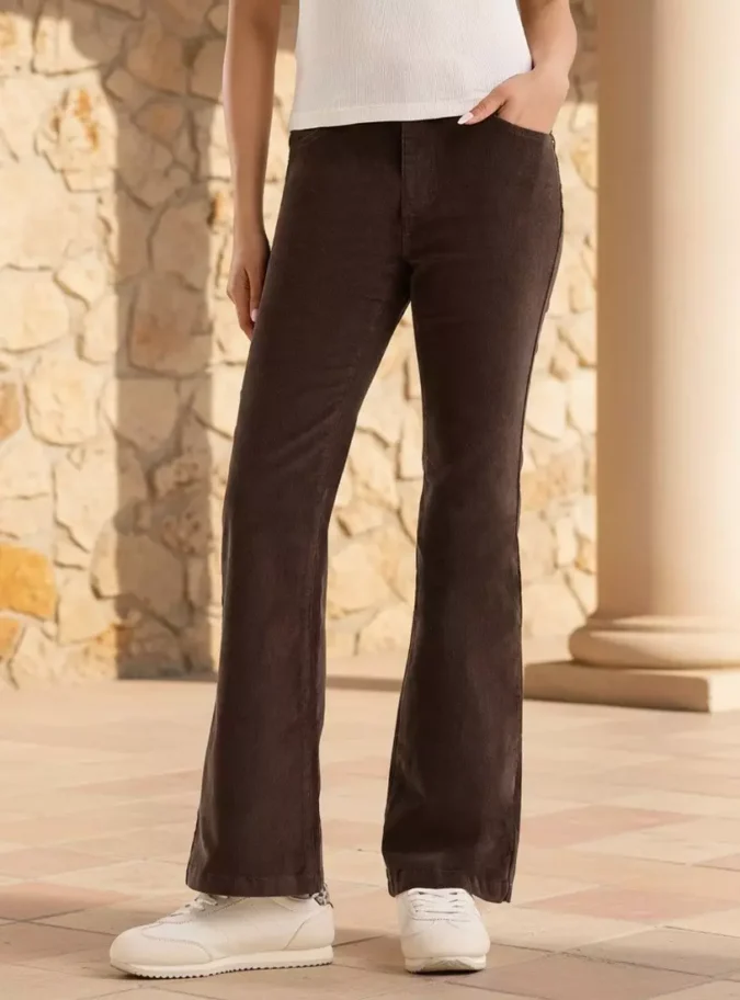 Textured Flared Jeans-1