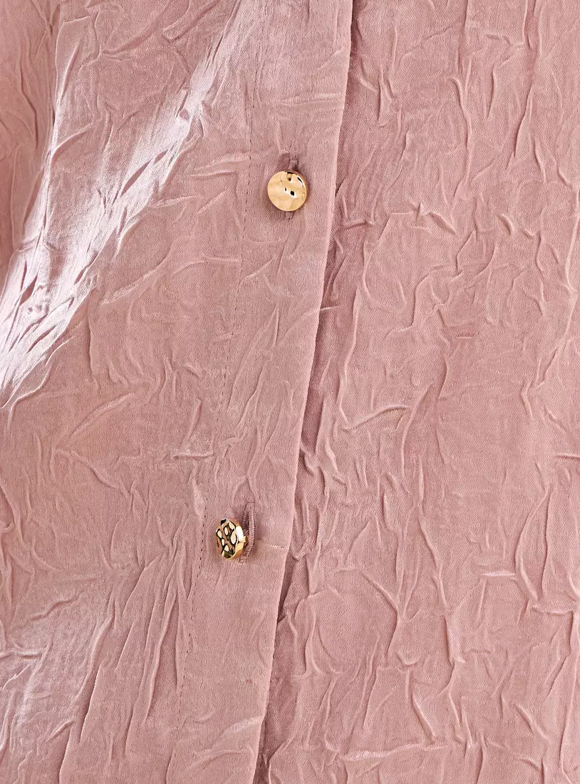 Textured Oversized Satin Shirt-4