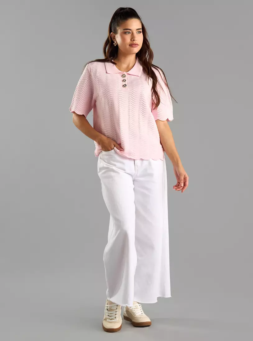 Textured Polo T-shirt-2