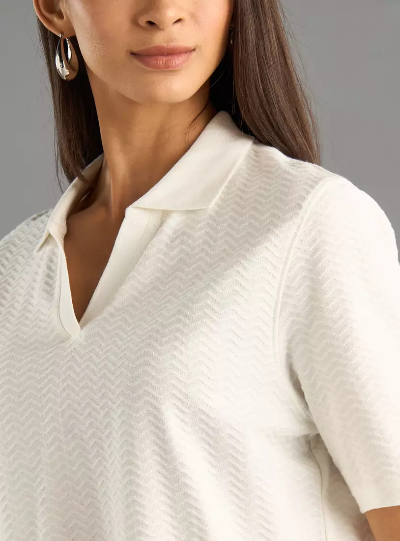 Textured Polo T-shirt-3