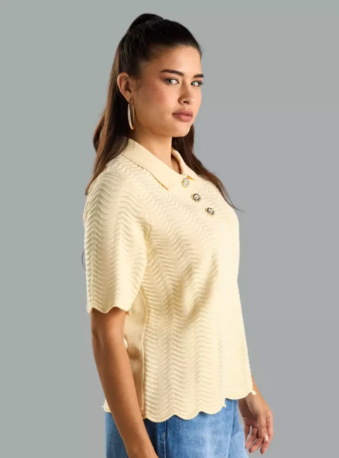 Textured Polo T-shirt-4