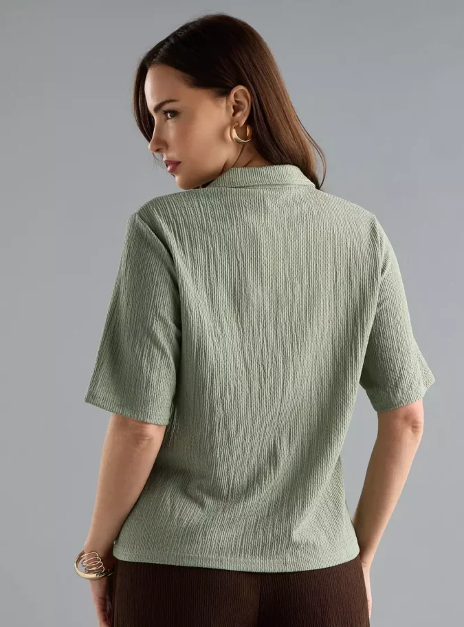Textured Polo Top-2