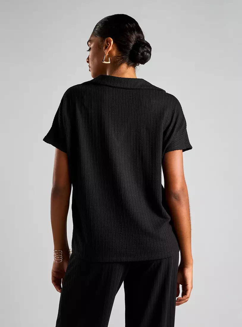 Textured Polo Top-2