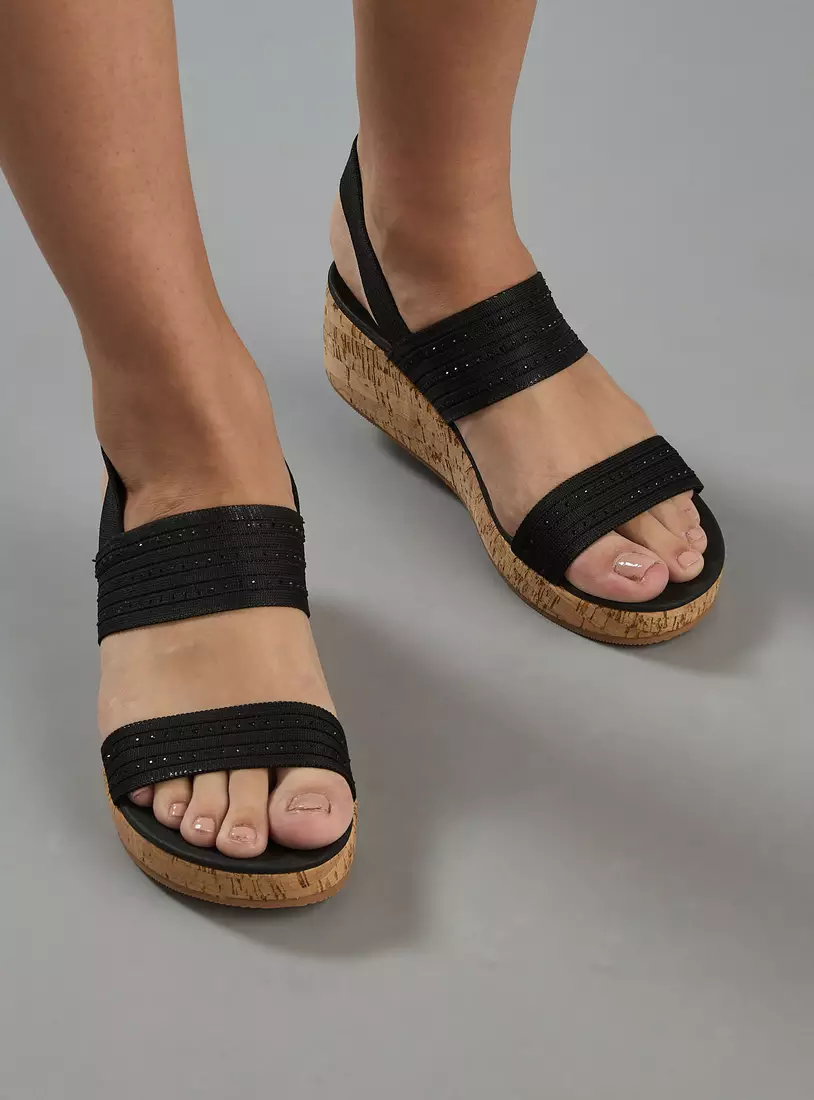 Textured Sandals with Wedge Heels and Backstrap-2
