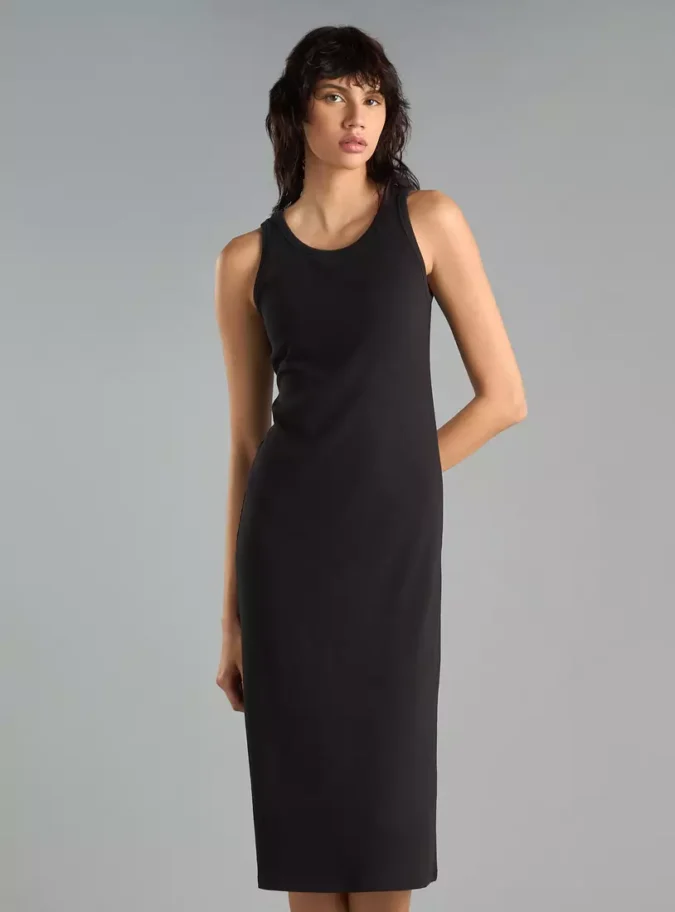 Textured Sleeveless Midi Dress-1