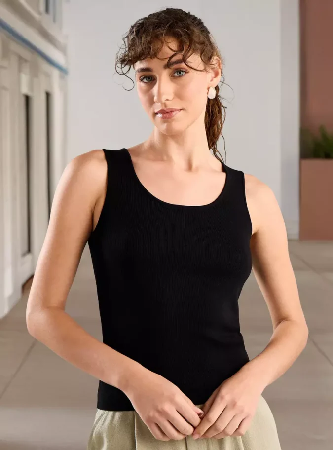 Textured Sleeveless Top-1