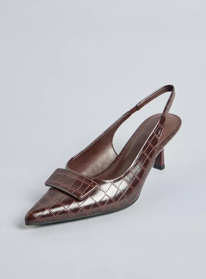 Textured Slingback Shoes-3