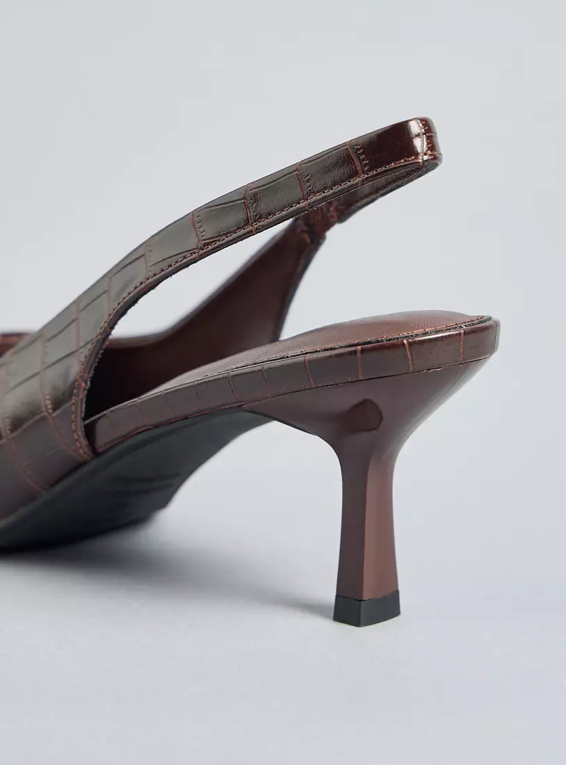 Textured Slingback Shoes-4