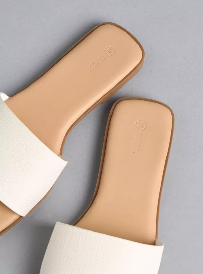 Textured Slip-On Flat Sandals-3