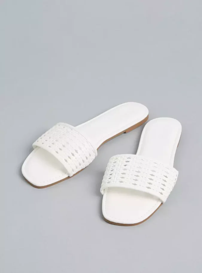 Textured Slip-On Metallic Sandals-1