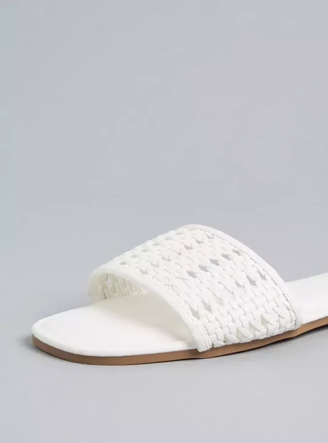 Textured Slip-On Metallic Sandals-3