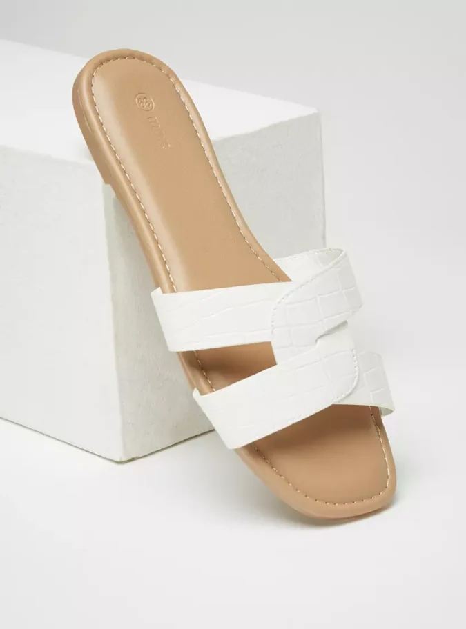Textured Slip-On Sandals-1