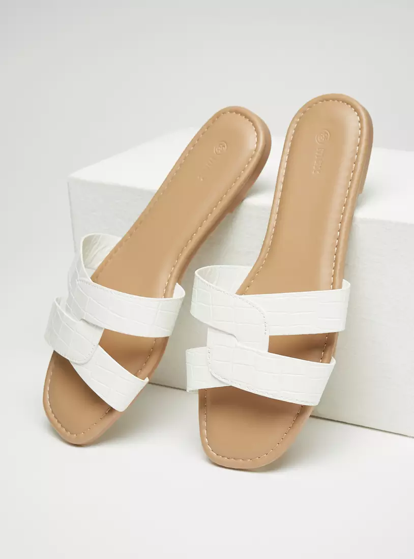 Textured Slip-On Sandals-3