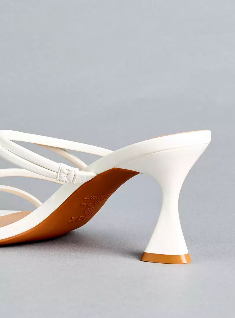 Textured Slip-On Sandals with Flared Heels-4