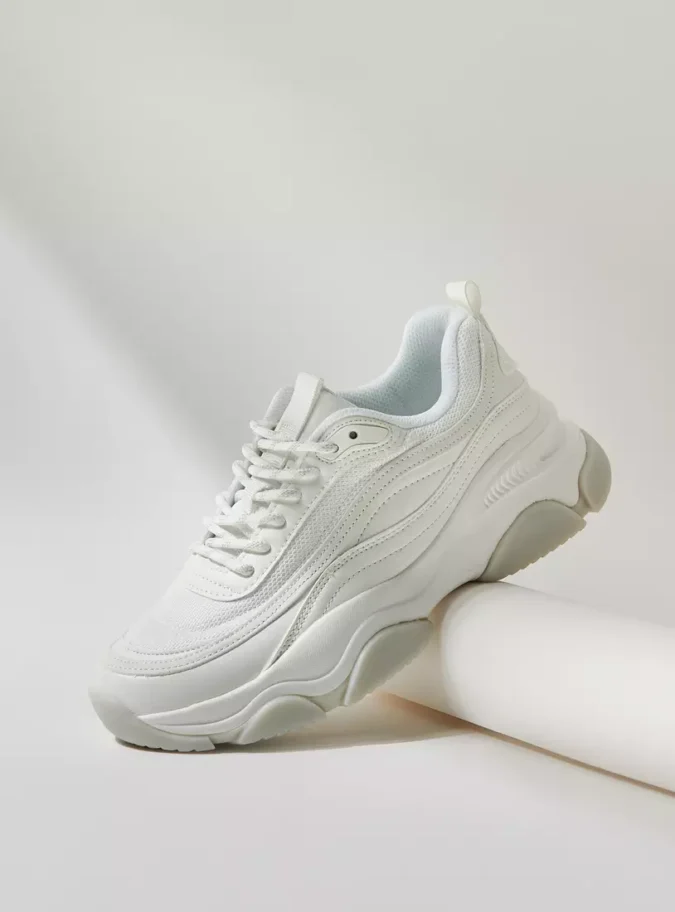 Textured Sports Shoes with Lace-Up Closure-1