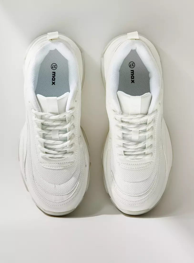 Textured Sports Shoes with Lace-Up Closure-2