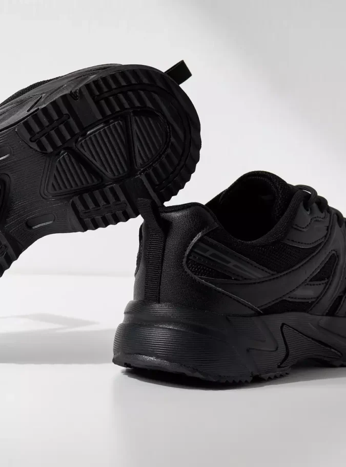 Textured Sports Shoes with Lace-Up Closure and Pull Tabs-3