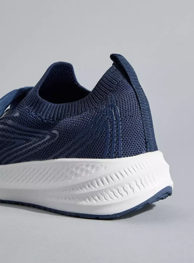 Textured Sports Shoes with Lace-Up Closure blue-3