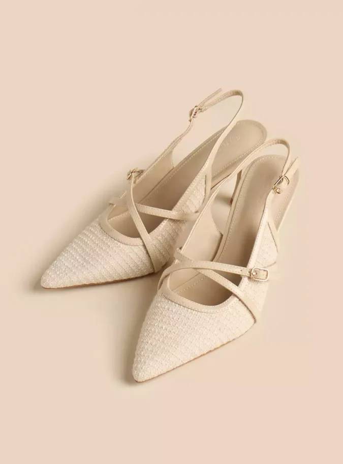 Textured Stiletto Heel Shoes with Buckle Closure-1