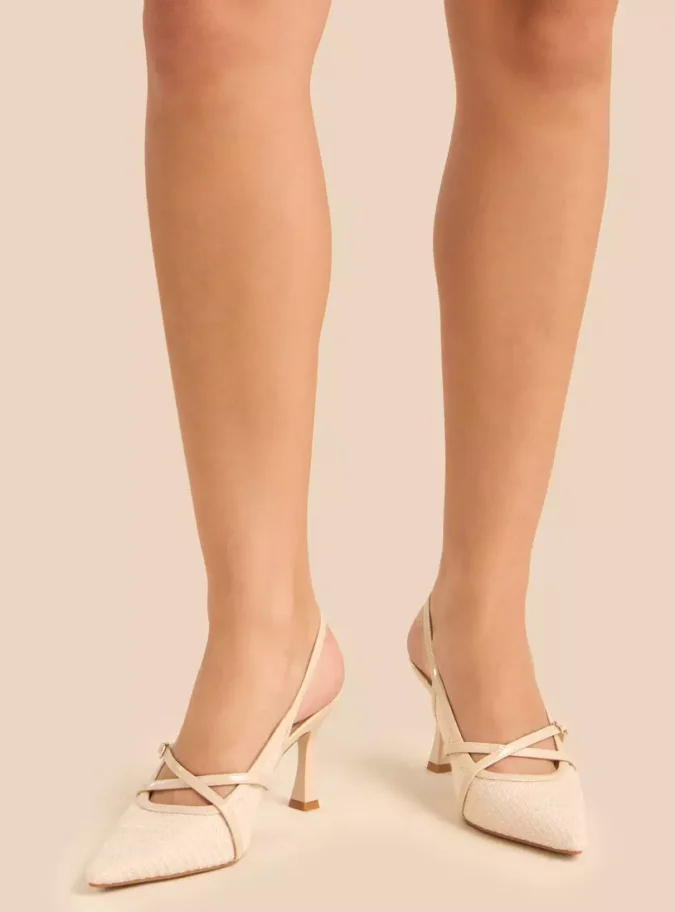 Textured Stiletto Heel Shoes with Buckle Closure-2