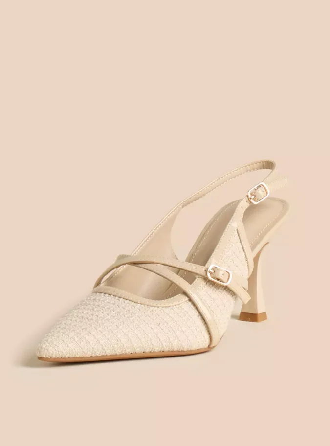 Textured Stiletto Heel Shoes with Buckle Closure-3