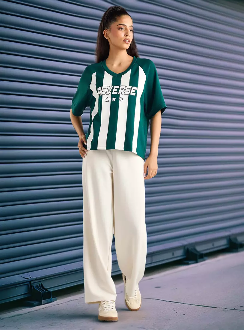 Varsity V-neck T-shirt-4