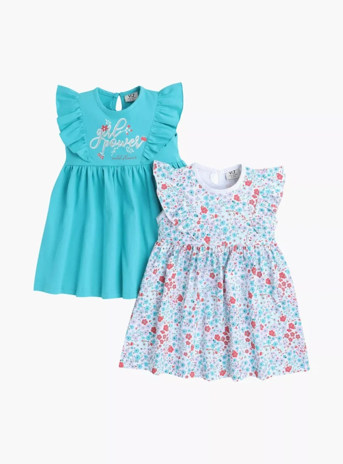 Victor and Jane 2-Piece Floral Printed Cap Sleeves -1